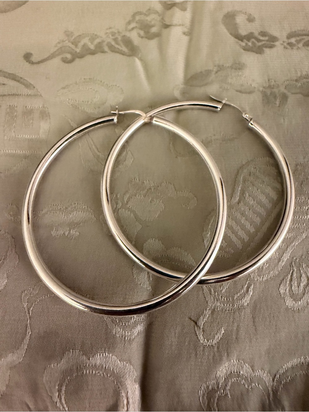 Source Unknown Silver Hoop Earrings